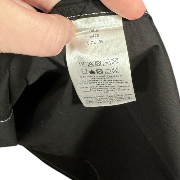 GANNI Black Pleated Cotton-Poplin Midi Dress - Size EU36 - Picture 3 of 5